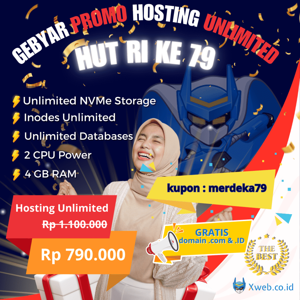 Promo HUT RI ke 79, Unlimited Hosting 790rb!